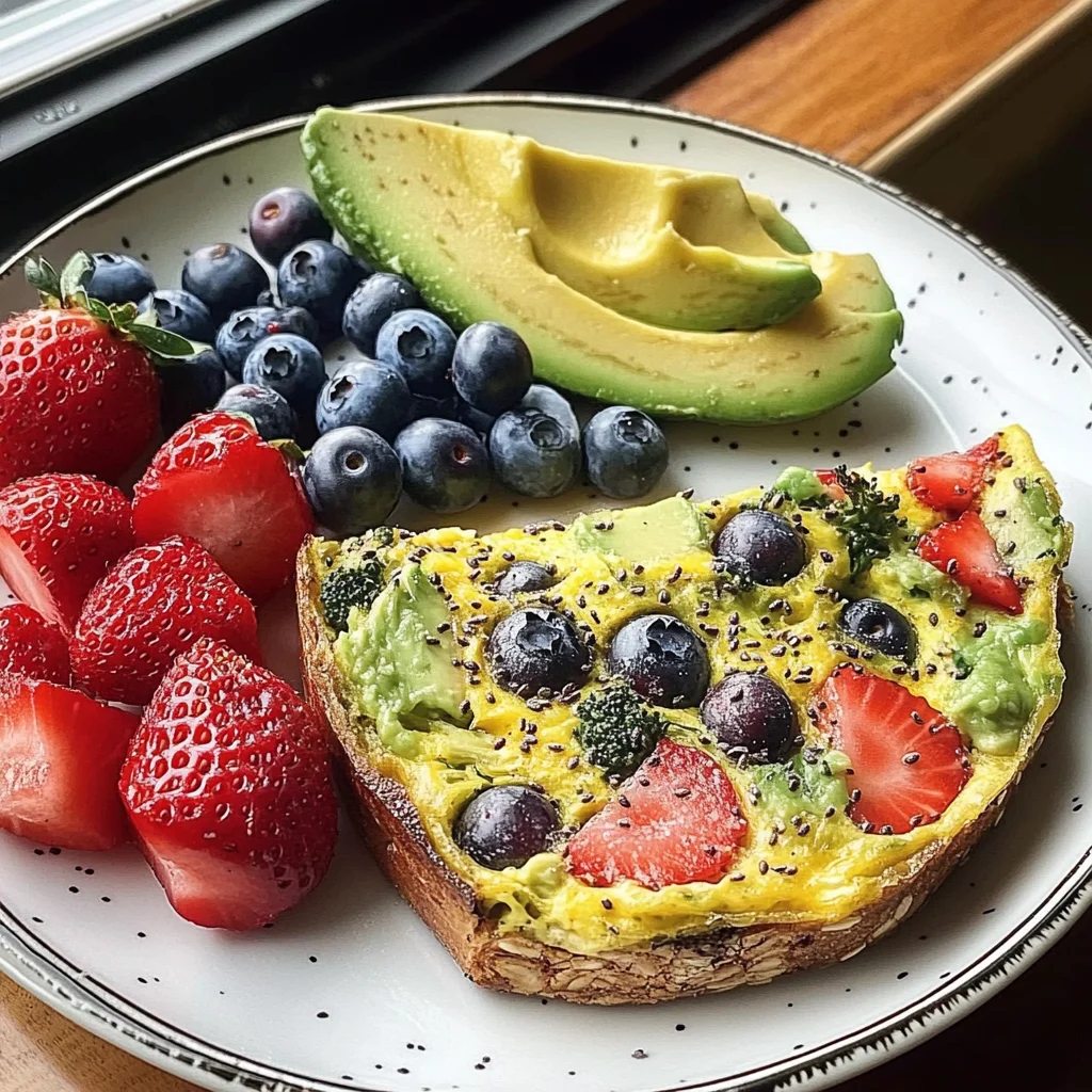 Garden Frittata Plate with Avocado Toast & Fresh Berries