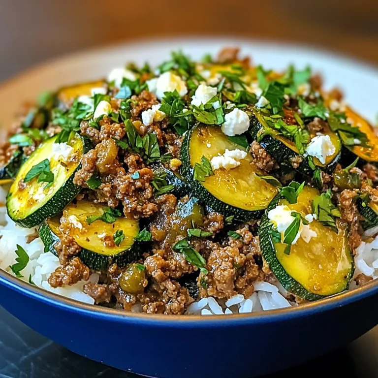 Greek-Style Beef and Zucchini Rice Bowl