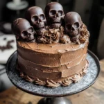 High Altitude Ginger Chocolate Skull Cake for Halloween