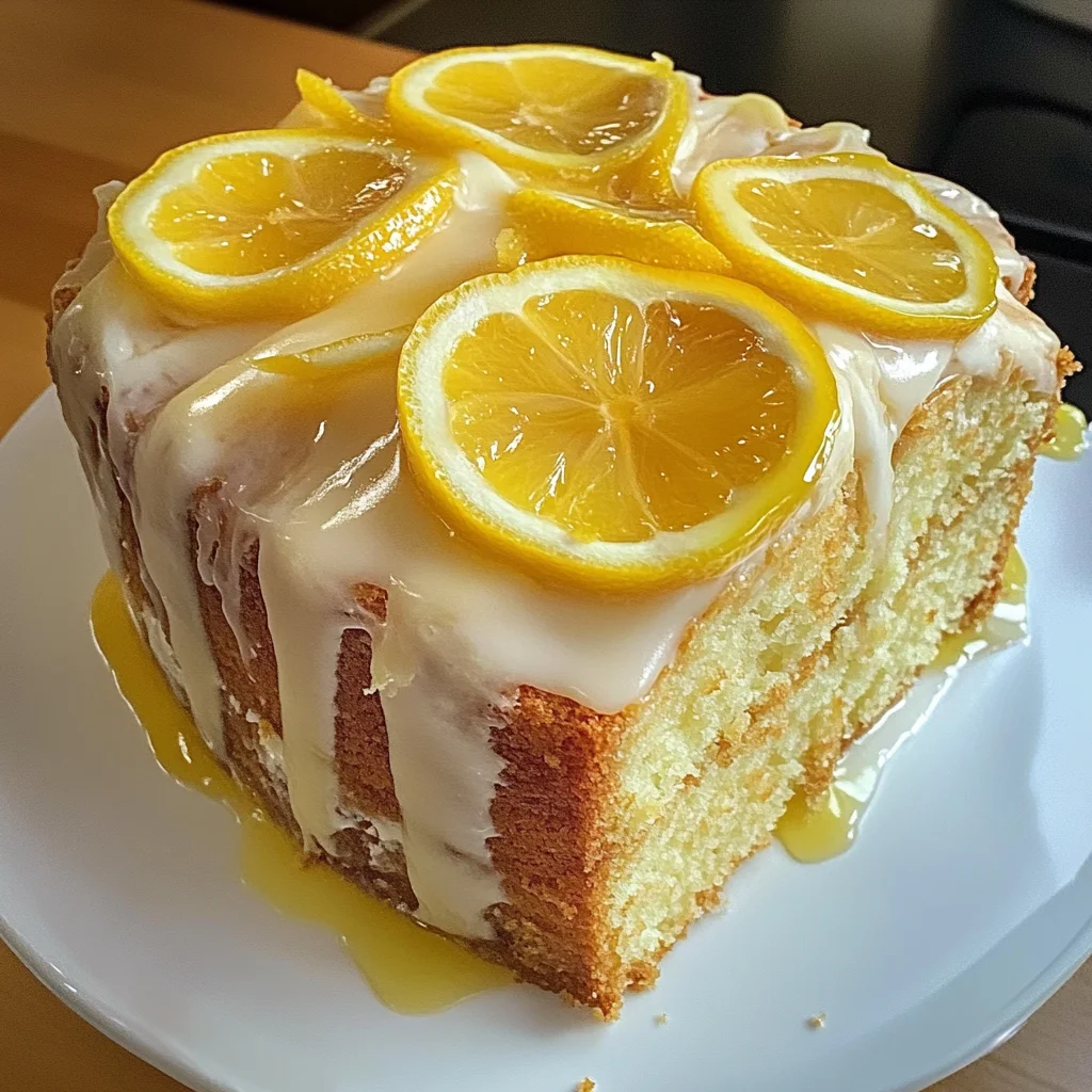 Lemon Cream Cheese Pound Cake with Candied Lemons
