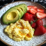 Scrambled Eggs with Avocado & Strawberries