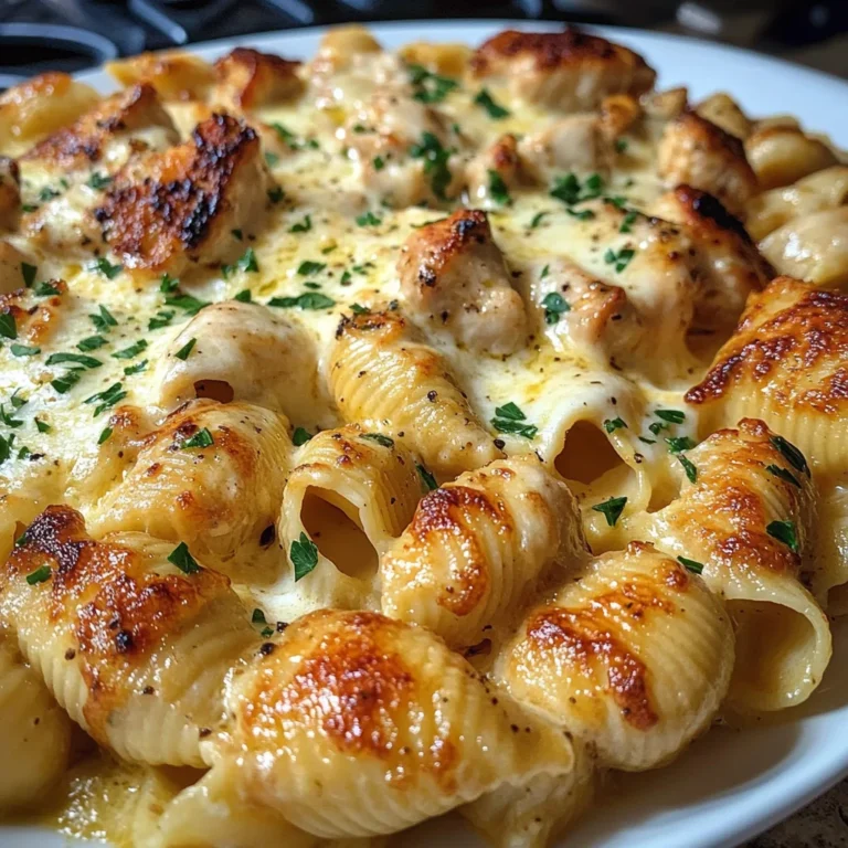 Creamy Parmesan Chicken Shells with Melted Mozzarella