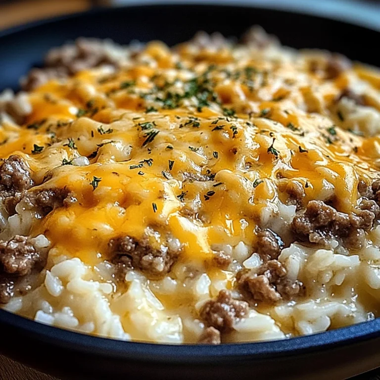 Garlic Butter Beef and Rice Skillet with Cheddar Parmesan Sauce