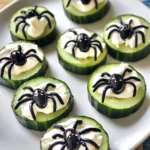 Keto Spider Cucumber Appetizer Bites