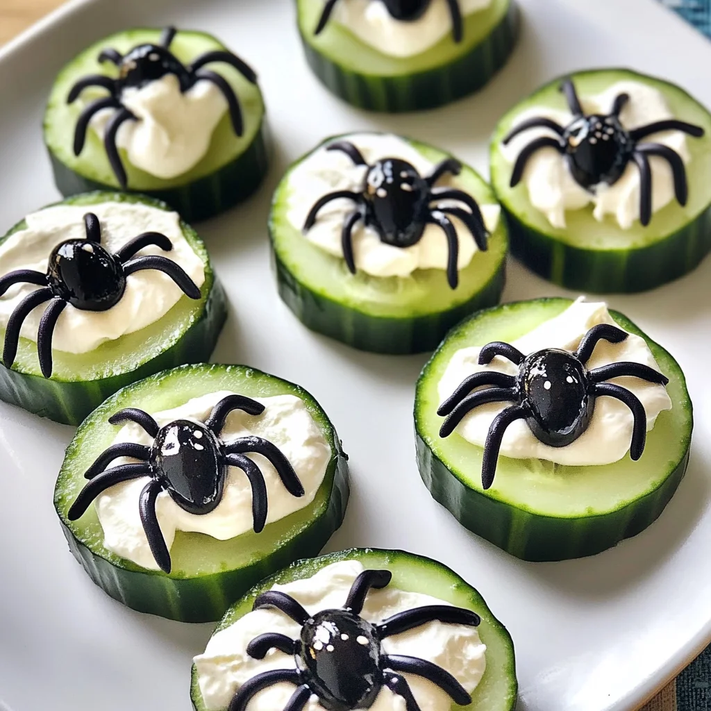 Keto Spider Cucumber Appetizer Bites