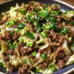Low-Carb Mongolian Ground Beef and Cabbage
