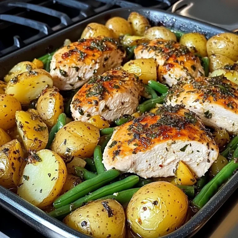 One-Pan Garlic Herb Chicken with Potatoes & Green Beans