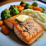 Salmon with Mashed Potatoes and Vegetables