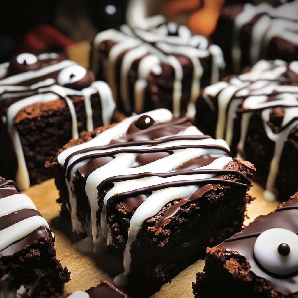 spooky mummy brownies